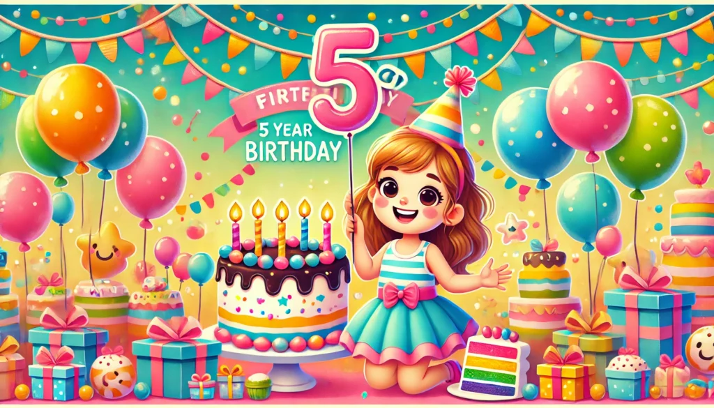 ילדה שחוגגת יום הולדת 5